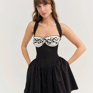 For Love And Lemons Tea Time Poplin Bustier Mini Dress